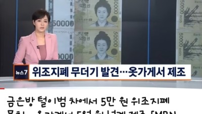 위조지폐 5억원넘게 제조한 2인조 체포